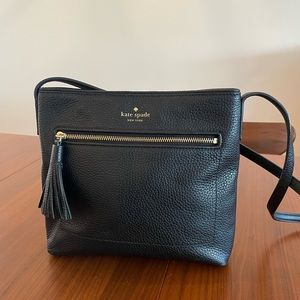 Kate Spade black leather crossbody purse